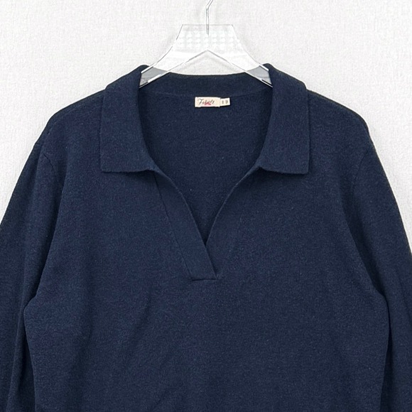 FAHERTY Jackson Sweater Polo Womens XL Navy Heather Long Sleeve Cozy Long Sleeve - Picture 7 of 15